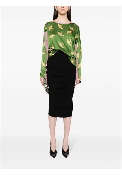 Gonna midi con ruches in nero - donna DRIES VAN NOTEN | 2410108078314900